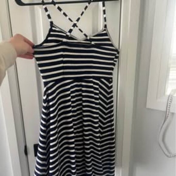 Blue & White Striped Summer Dress - Picture 5 of 6